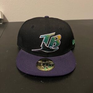 New Era Tampa Bay Rays Black and Purple TB Cap